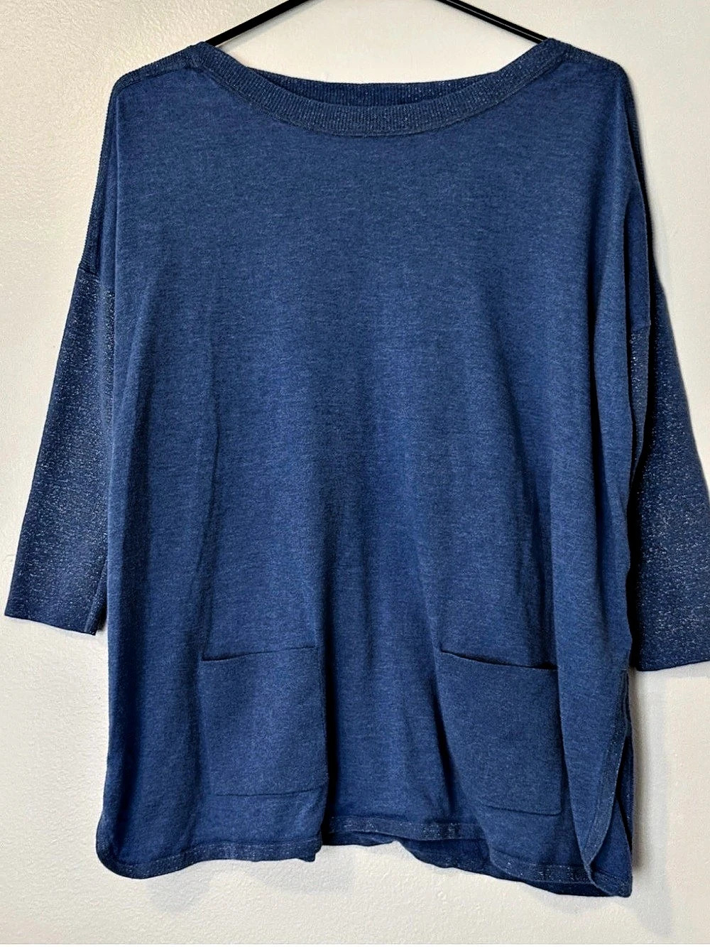 Lilly Pulitzer Cobo Boatneck Sweater Glitter Heather Coastal Blue XSmall